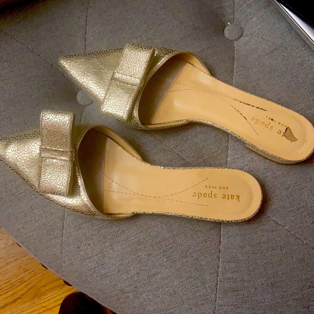 VINTAGE KATE SPADE SLIDES SILVER
